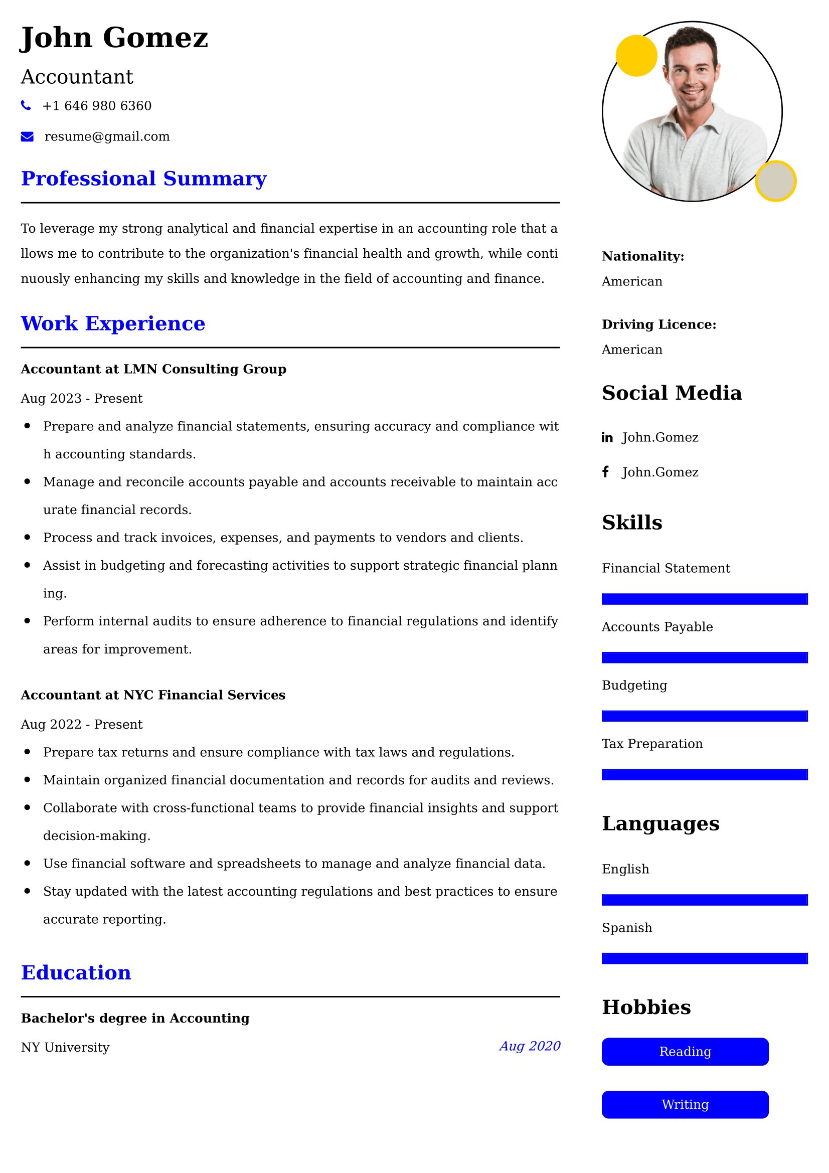 Accountant Resume Examples - Canadian Format and Tips