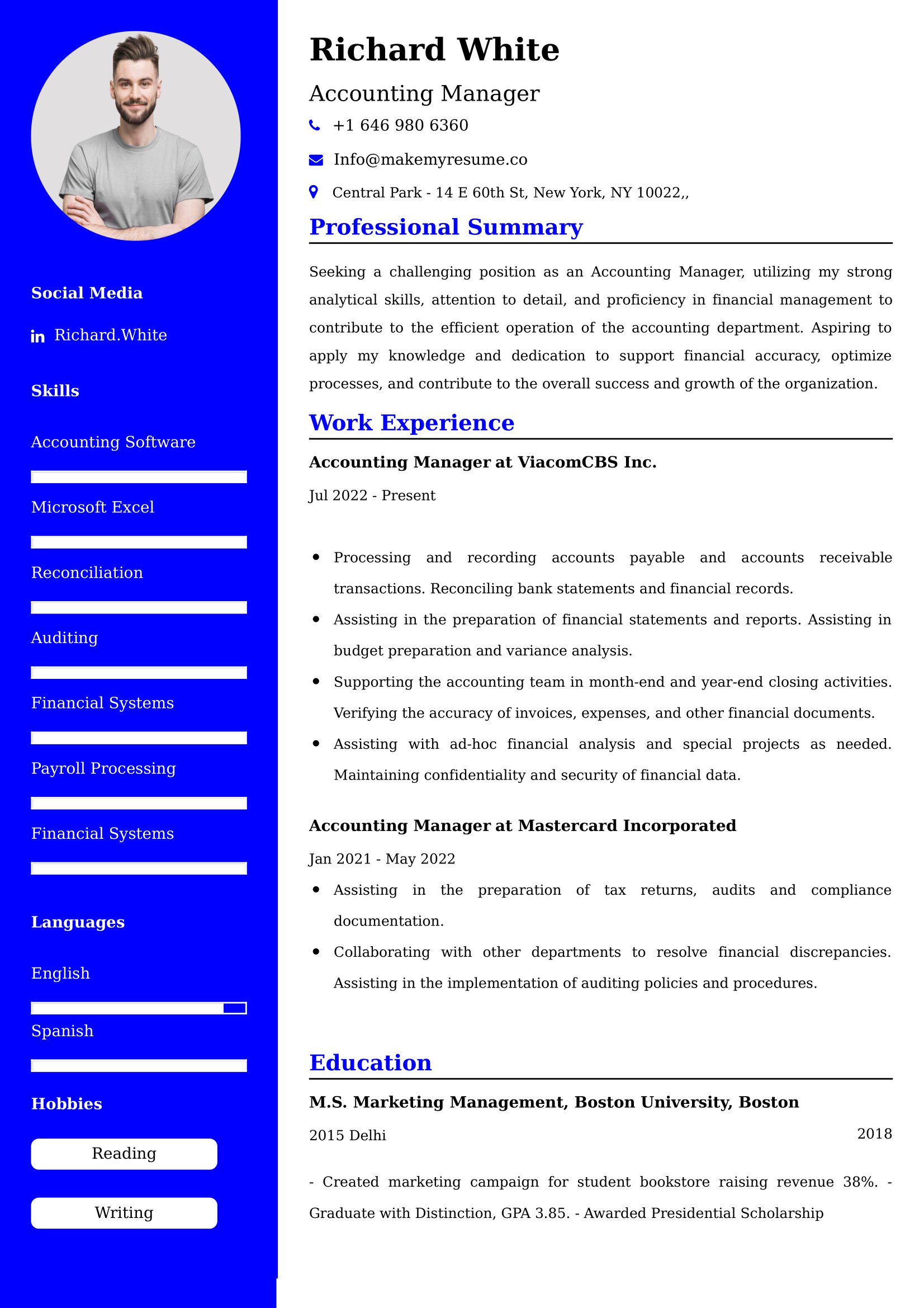 Accounting Manager Resume Examples - Canadian Format and Tips